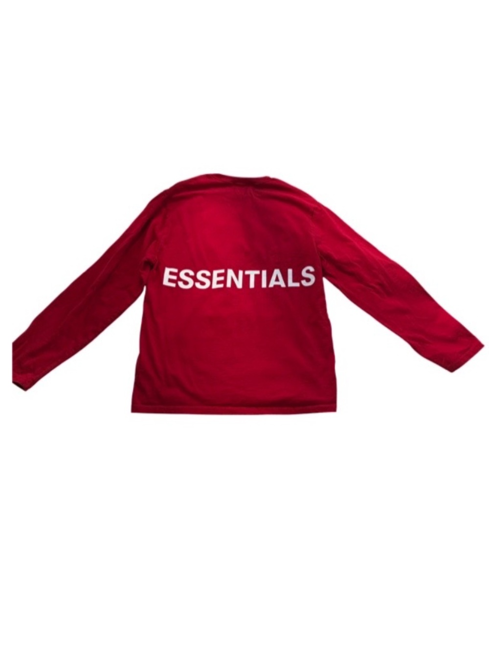 Fear of God Essentials Shirt Mens Long Sleeve Red Sz S Oversized FOG Streetwear
